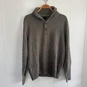 J. Crew Men’s Wool Blend Grey Shawl-collar Pullover Sweater